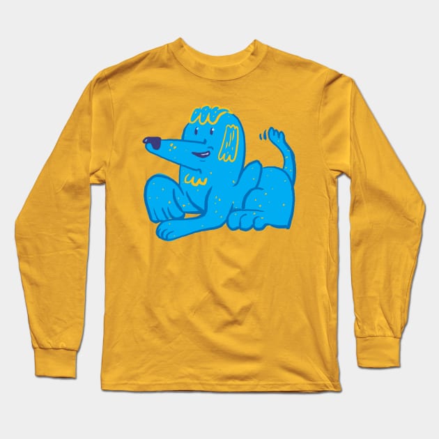 Blue Dog Long Sleeve T-Shirt by Grody Brody